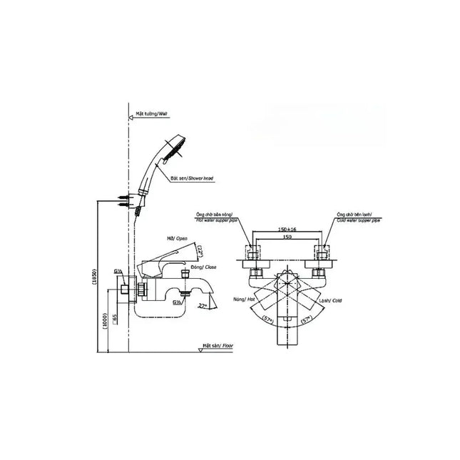 Tbg08302Va Tbw03002B Sen Tắm Gắn Tường