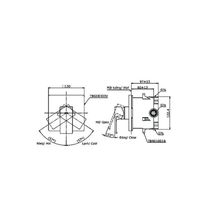 Van gật gù điều chỉnh GC TBG08303VA TBN01001B | Thiết Bị Vệ Sinh TOTO