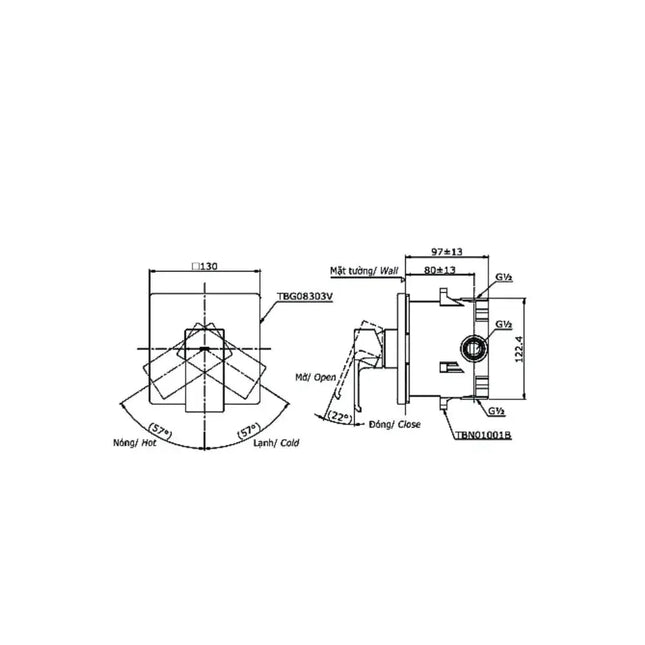 Van gật gù điều chỉnh GC TBG08303VA TBN01001B | Thiết Bị Vệ Sinh TOTO