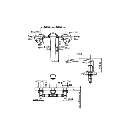 Vòi bồn tắm nằm nóng lạnh GM TBG09201B | Thiết Bị Vệ Sinh TOTO