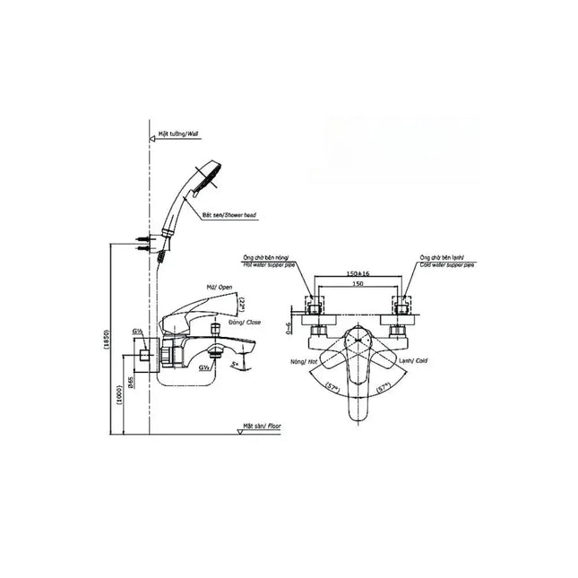 Tbg09302Va Dgh108Zr Sen Tắm Gắn Tường