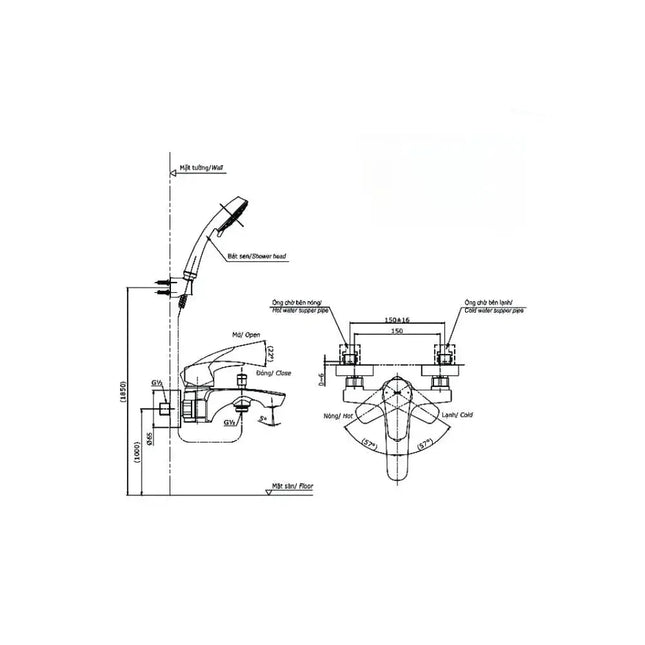 Tbg09302Va Sen Tắm Gắn Tường