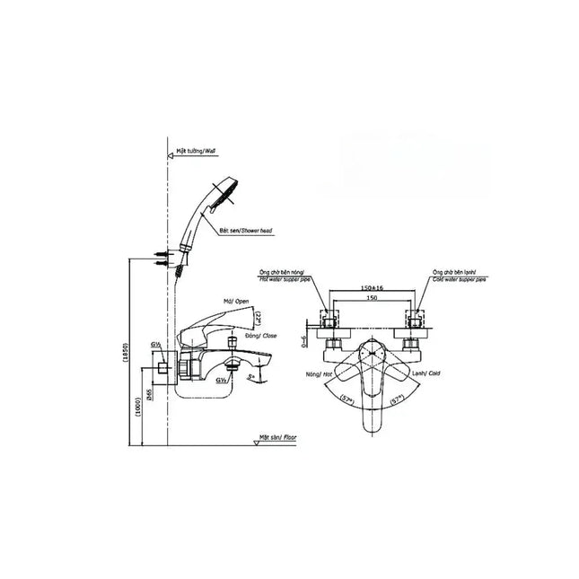 Bộ sen tắm nóng lạnh GM TBG09302VA TBW01010A | Thiết Bị Vệ Sinh TOTO