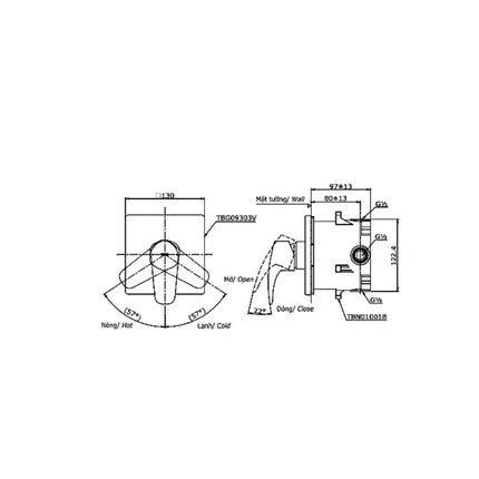 Van gật gù điều chỉnh nóng lạnh GM TBG09303VA TBN01001B | Thiết Bị Vệ