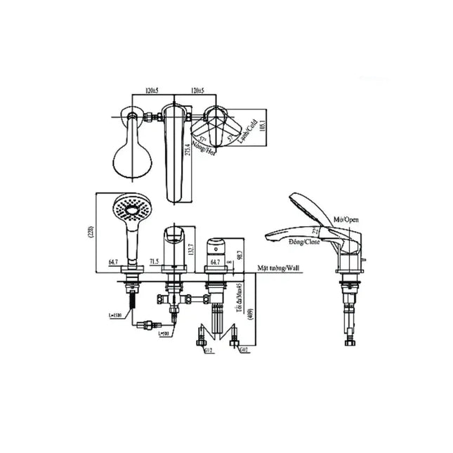 Vòi xả bồn nóng lạnh TBG09305AA | Thiết Bị Vệ Sinh TOTO
