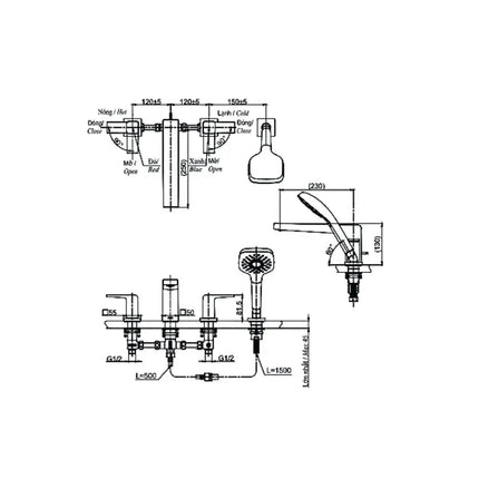 Vòi nóng lạnh bồn tắm nằm TBG10202A | Thiết Bị Vệ Sinh TOTO