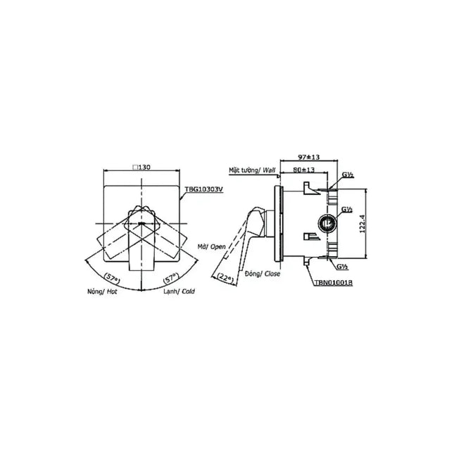 Van gật gù điều chỉnh nóng lạnh GB TBG10303VA TBN01001B | Thiết Bị Vệ …