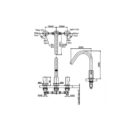 Vòi nước bồn tắm nóng lạnh TBG11201B | Thiết Bị Vệ Sinh TOTO