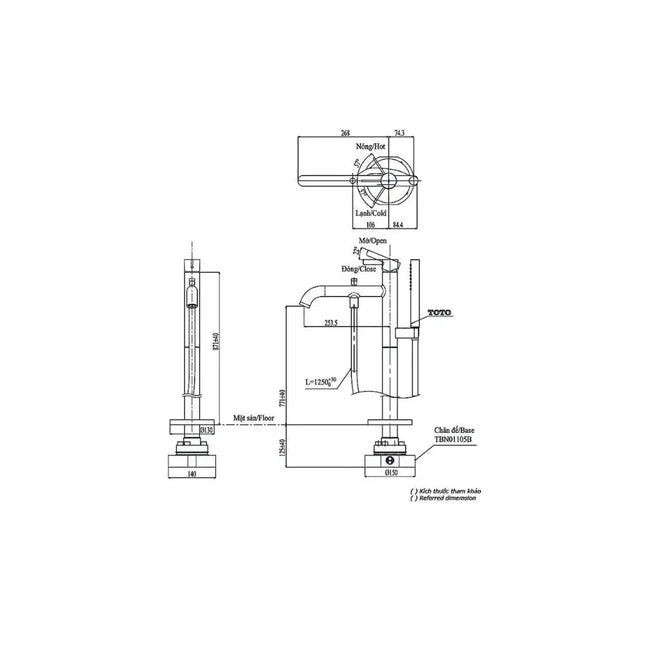 Vòi xả bồn tắm nóng lạnh TBG11306A TBN01105B | Thiết Bị Vệ Sinh TOTO