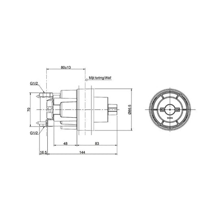 Phụ kiện âm tường TBN01101B | Thiết Bị Vệ Sinh TOTO