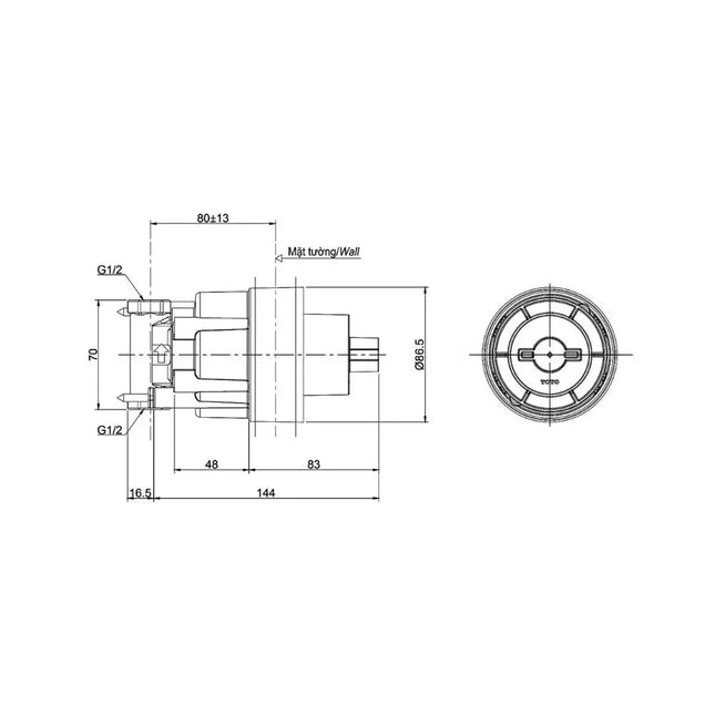 Phụ kiện âm tường TBN01101B | Thiết Bị Vệ Sinh TOTO