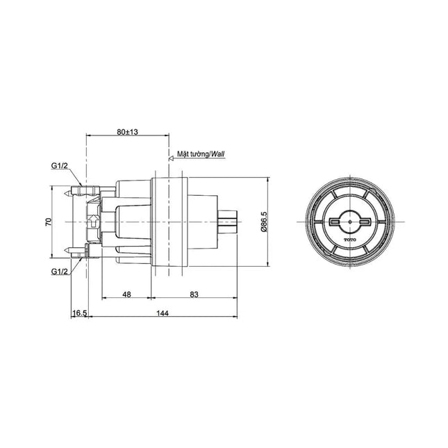 Phụ kiện âm tường TBN01103B | Thiết Bị Vệ Sinh TOTO