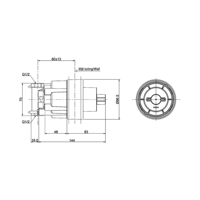 Phụ kiện âm tường TBN01104B | Thiết Bị Vệ Sinh TOTO