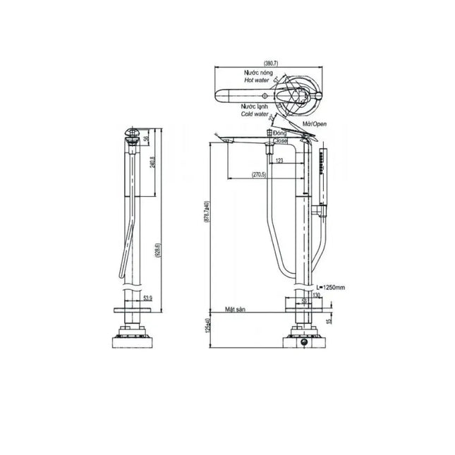 Vòi xả bồn tắm TBP03301AA TBN01105B | Thiết Bị Vệ Sinh TOTO