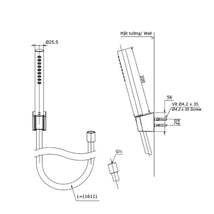 Bộ sen tắm nóng lạnh LB TBS01302V TBW02017A | Thiết Bị Vệ Sinh TOTO