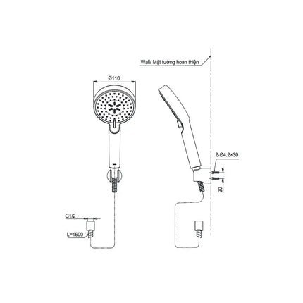 Bộ sen tắm nóng lạnh LB TBS01302V TBW07009A | Thiết Bị Vệ Sinh TOTO