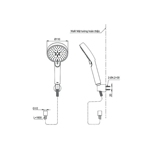 Bộ sen tắm nóng lạnh LB TBS01302V TBW07009A | Thiết Bị Vệ Sinh TOTO