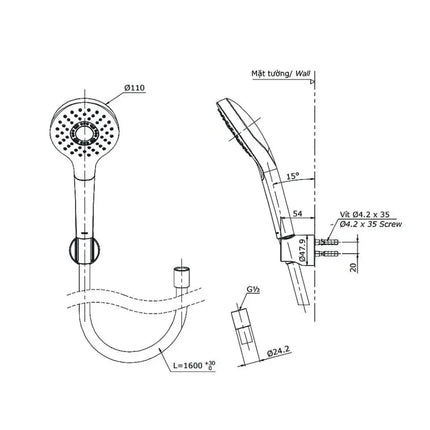 Bộ sen tắm nóng lạnh LN TBS02302V TBW01008A | Thiết Bị Vệ Sinh TOTO