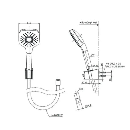 Bộ sen tắm nóng lạnh LN TBS02302V TBW02005A | Thiết Bị Vệ Sinh TOTO