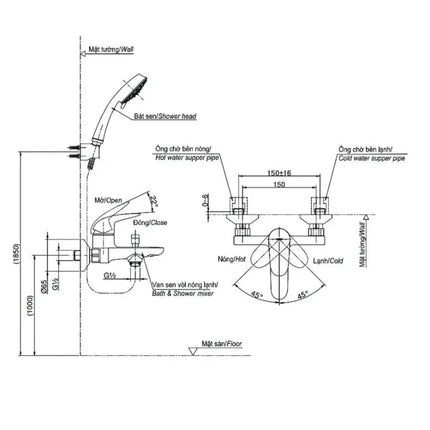 Bộ sen tắm nóng lạnh LC TBS03302V DGH108ZR | Thiết Bị Vệ Sinh TOTO