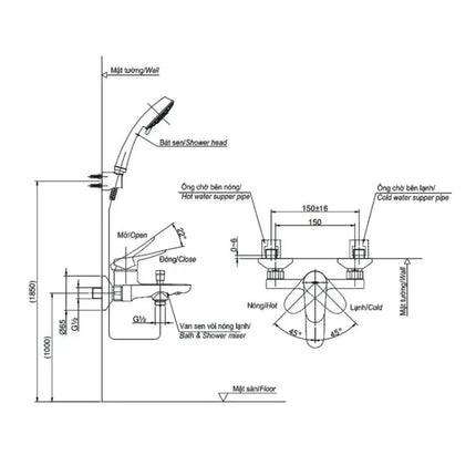 Bộ sen tắm nóng lạnh LF TBS04302V TBW02005A | Thiết Bị Vệ Sinh TOTO