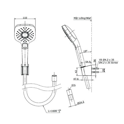 Bộ sen tắm nóng lạnh LF TBS04302V TBW02006A | Thiết Bị Vệ Sinh TOTO