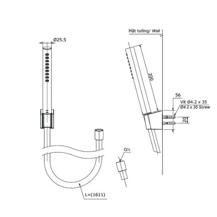 Bộ sen tắm nóng lạnh LF TBS04302V TBW02017A | Thiết Bị Vệ Sinh TOTO