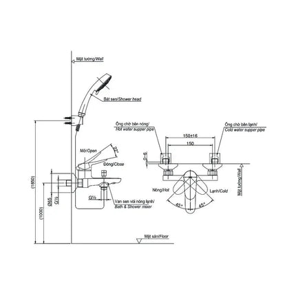 Bộ sen tắm nóng lạnh LF TBS04302V TBW07009A | Thiết Bị Vệ Sinh TOTO