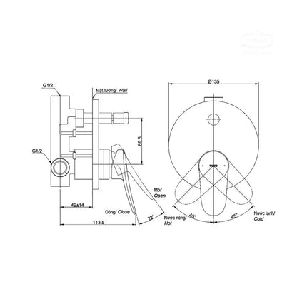 Van gật gù điều chỉnh nóng lạnh LF TBS04304B | Thiết Bị Vệ Sinh TOTO