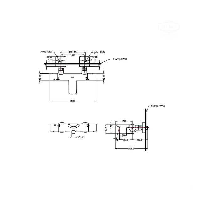 Sen tắm nhiệt độ TBV01402BA | Thiết Bị Vệ Sinh TOTO