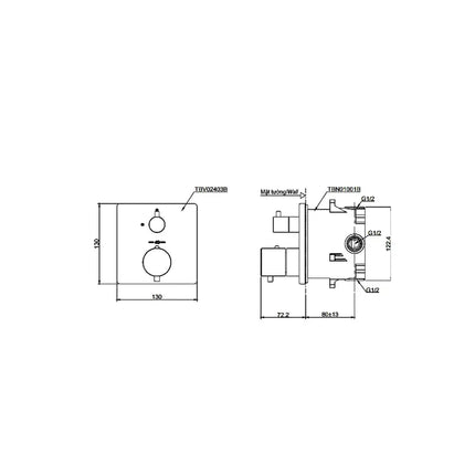 Van điều chỉnh nhiệt độ TBV02403B TBN01001B | Thiết Bị Vệ Sinh TOTO