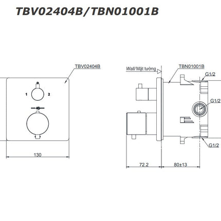 Van Điều Chỉnh Nhiệt Độ TOTO TBV02404B TBN01001B