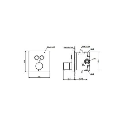 Van điều chỉnh nhiệt độ TBV02406B TBN01001B | Thiết Bị Vệ Sinh TOTO