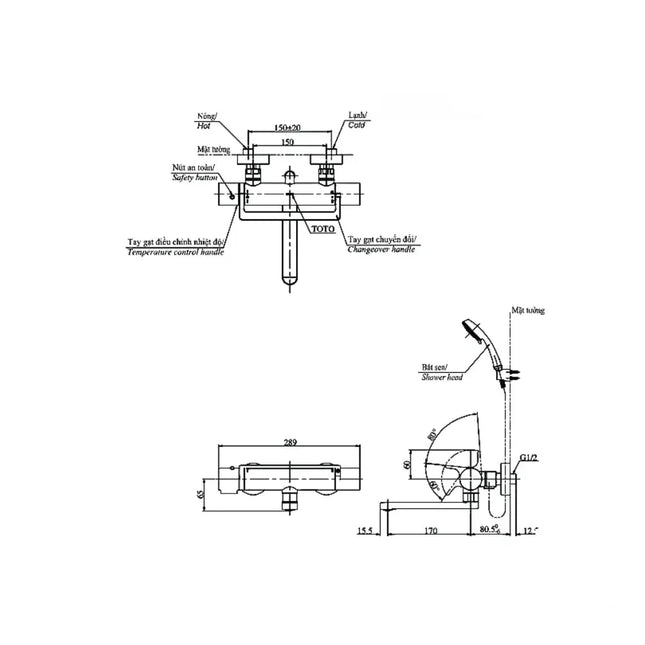 Sen tắm nhiệt độ TBV03429V | Thiết Bị Vệ Sinh TOTO