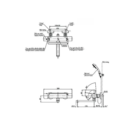 Sen tắm nhiệt độ TBV03429V TBW02006A | Thiết Bị Vệ Sinh TOTO