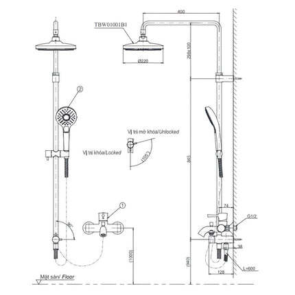 Bộ Sen Cây Nóng Lạnh TOTO TBW01001BA TBG01302VA TBW01008V