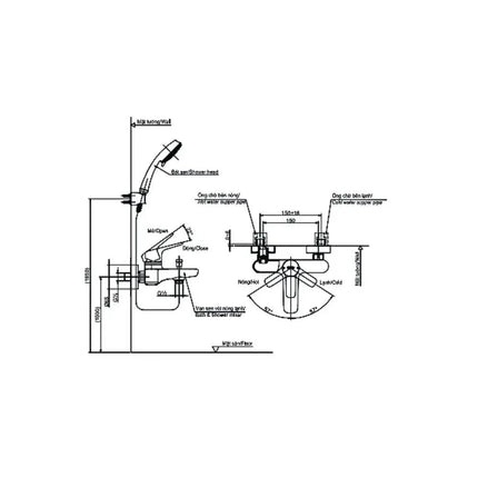 Bộ sen cây TBW01002BA TBG03302V TBW01010A | Thiết Bị Vệ Sinh TOTO