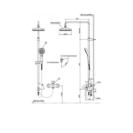 Bộ sen cây TBW01002BA TBG03302V TBW01010A | Thiết Bị Vệ Sinh TOTO