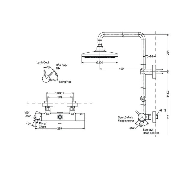 Sen cây nóng lạnh TBW01303B TBW01303BA | Thiết Bị Vệ Sinh TOTO