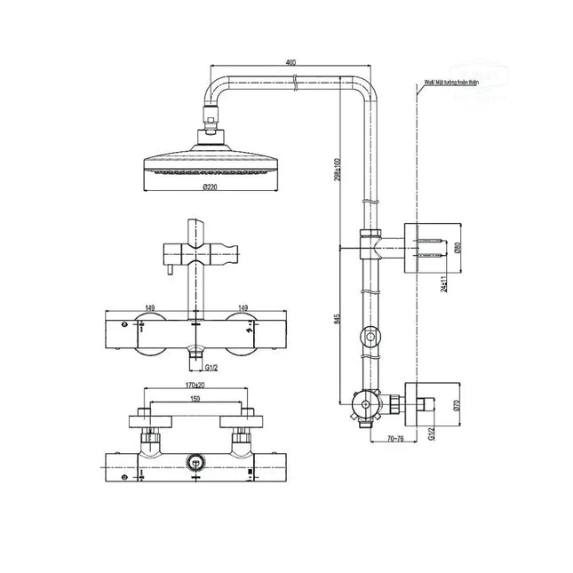 Sen cây nhiệt độ TBW01404AA | Thiết Bị Vệ Sinh TOTO
