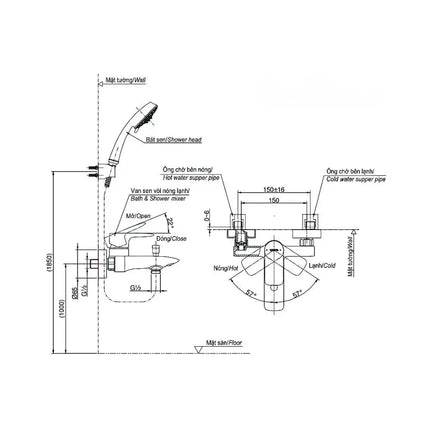 Bộ sen tắm nóng lạnh GA TBW02002BA TBG04302VA TBW02006A | Thiết Bị Vệ Sinh TOTO