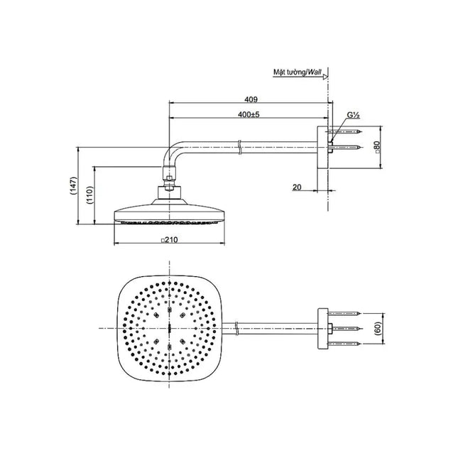 Bát sen gắn tường TBW02003A | Thiết Bị Vệ Sinh TOTO