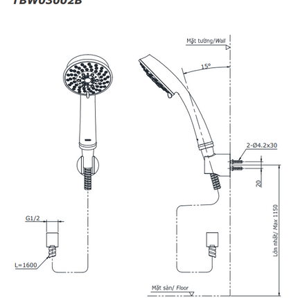 Bộ Sen Cây Nóng Lạnh TOTO DM907C1S TBG04302VA TBW03002B