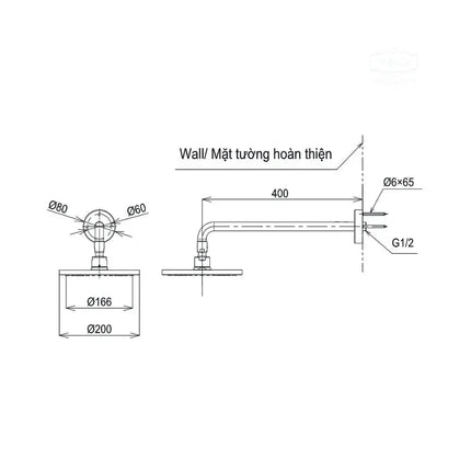 Bát sen gắn trần TBW07001A | Thiết Bị Vệ Sinh TOTO