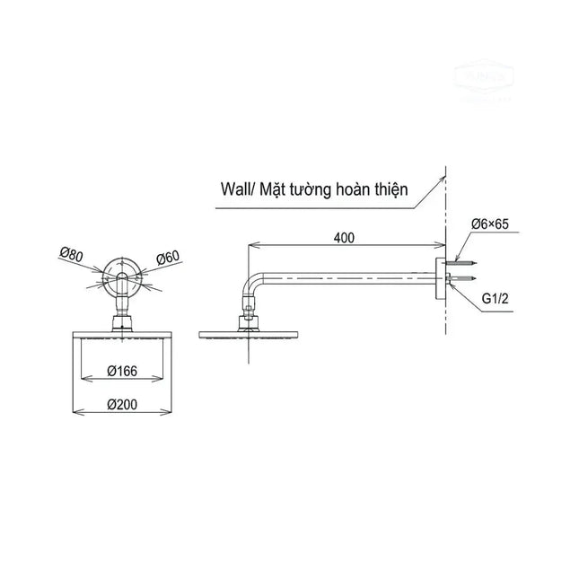 Bát sen gắn trần TBW07001A | Thiết Bị Vệ Sinh TOTO