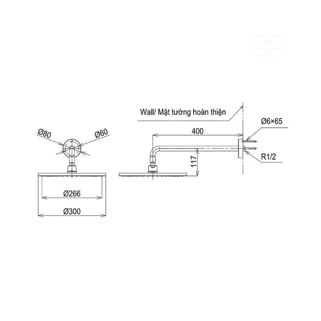 Bát sen gắn trần TBW07003A | Thiết Bị Vệ Sinh TOTO