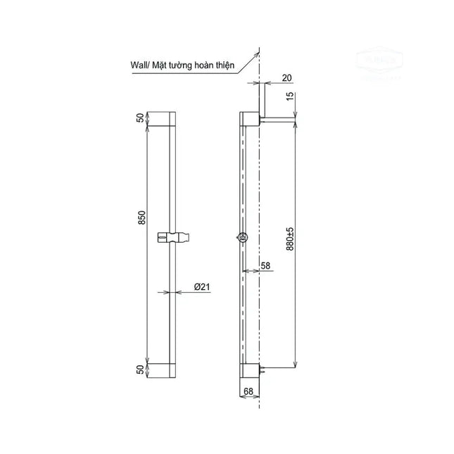 Thanh trượt sen tắm TBW07018A | Thiết Bị Vệ Sinh TOTO