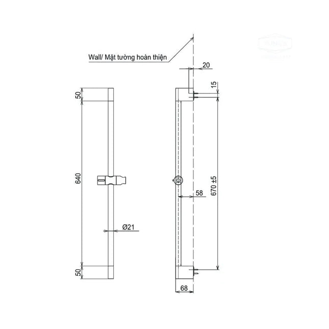 Thanh trượt sen tắm TBW07019A | Thiết Bị Vệ Sinh TOTO