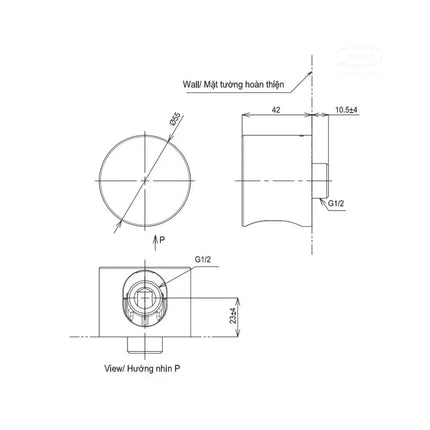 Cút nối tường TBW07020A | Thiết Bị Vệ Sinh TOTO