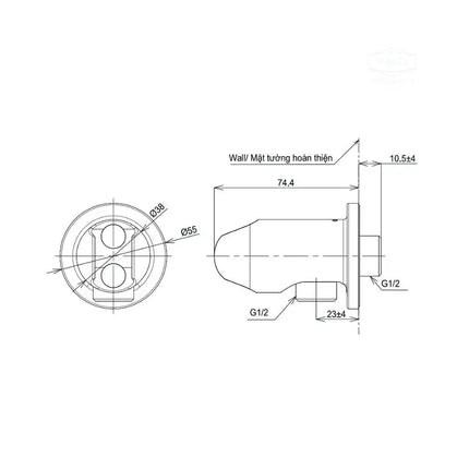 Gác sen kèm cút nối tường TBW07021A | Thiết Bị Vệ Sinh TOTO